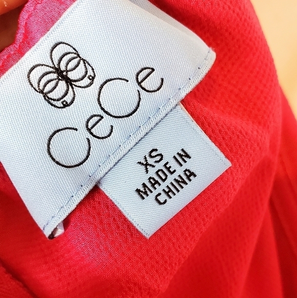 Cece Bow Off Shoulder Top Hot Pink Blouse XSmall NWT - Picture 8 of 9